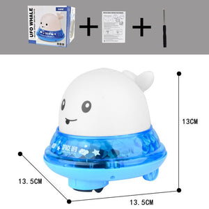 Baby Bath Flashing Light And Spray Water Whale Toys Water Reaction Flashing Baby Bathroom Toys Lamp Bath Toys As Kids Gift